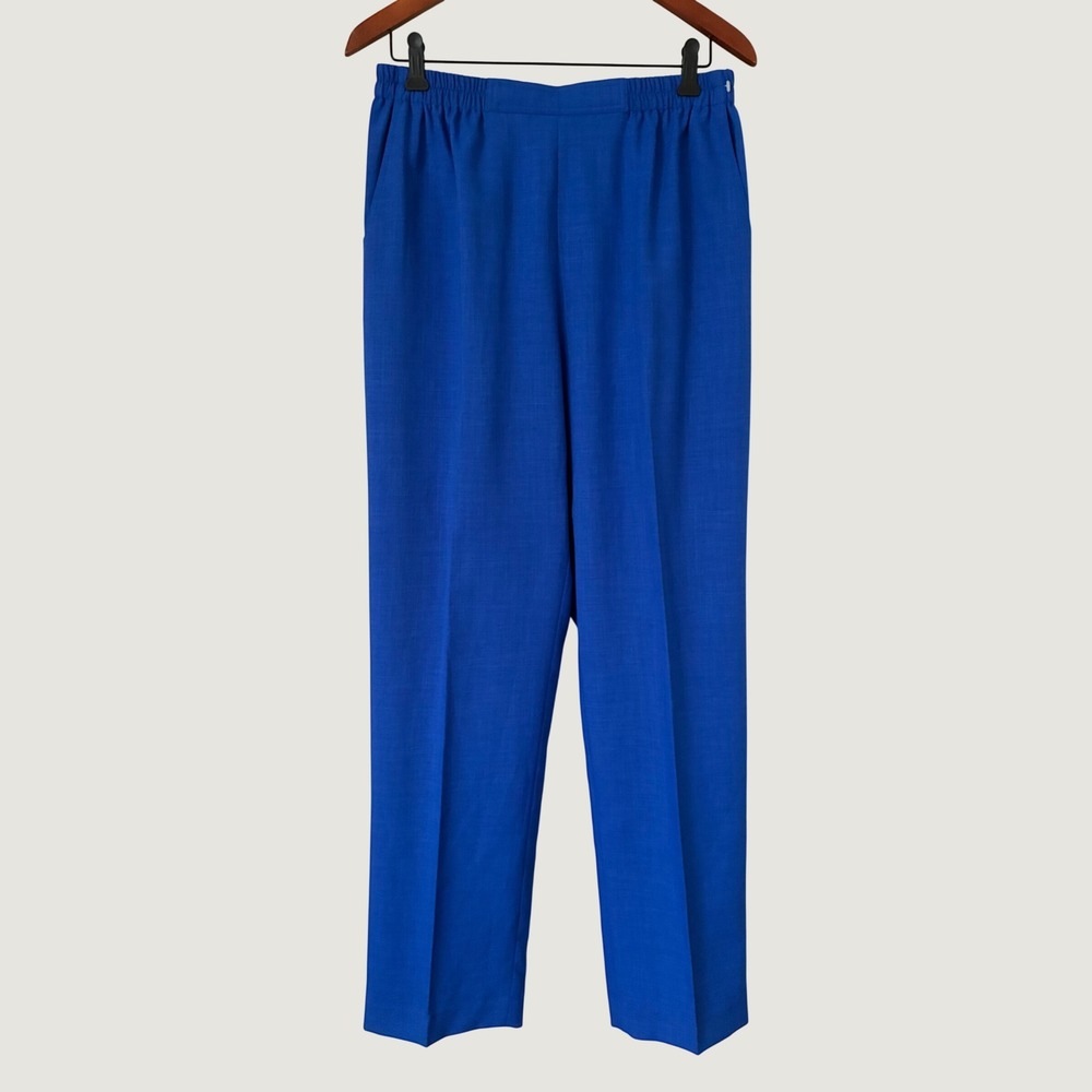 Drapers & Damons Vintage Cobalt Blue Elastic Waist Straight Leg Pants 14 Retro